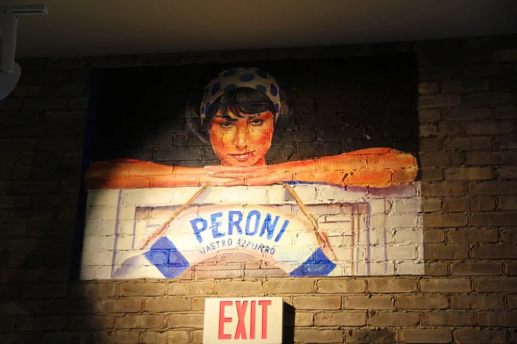 Hand-painted mural on a building in Atlanta, GA. Realistic scene with lighting effects.